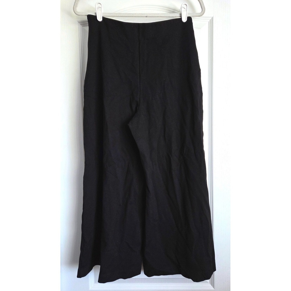 Quince Ultra Stretch Ponte Super Wide Leg Ankle Pant Black L Minimalist Comfort - Picture 3 of 8